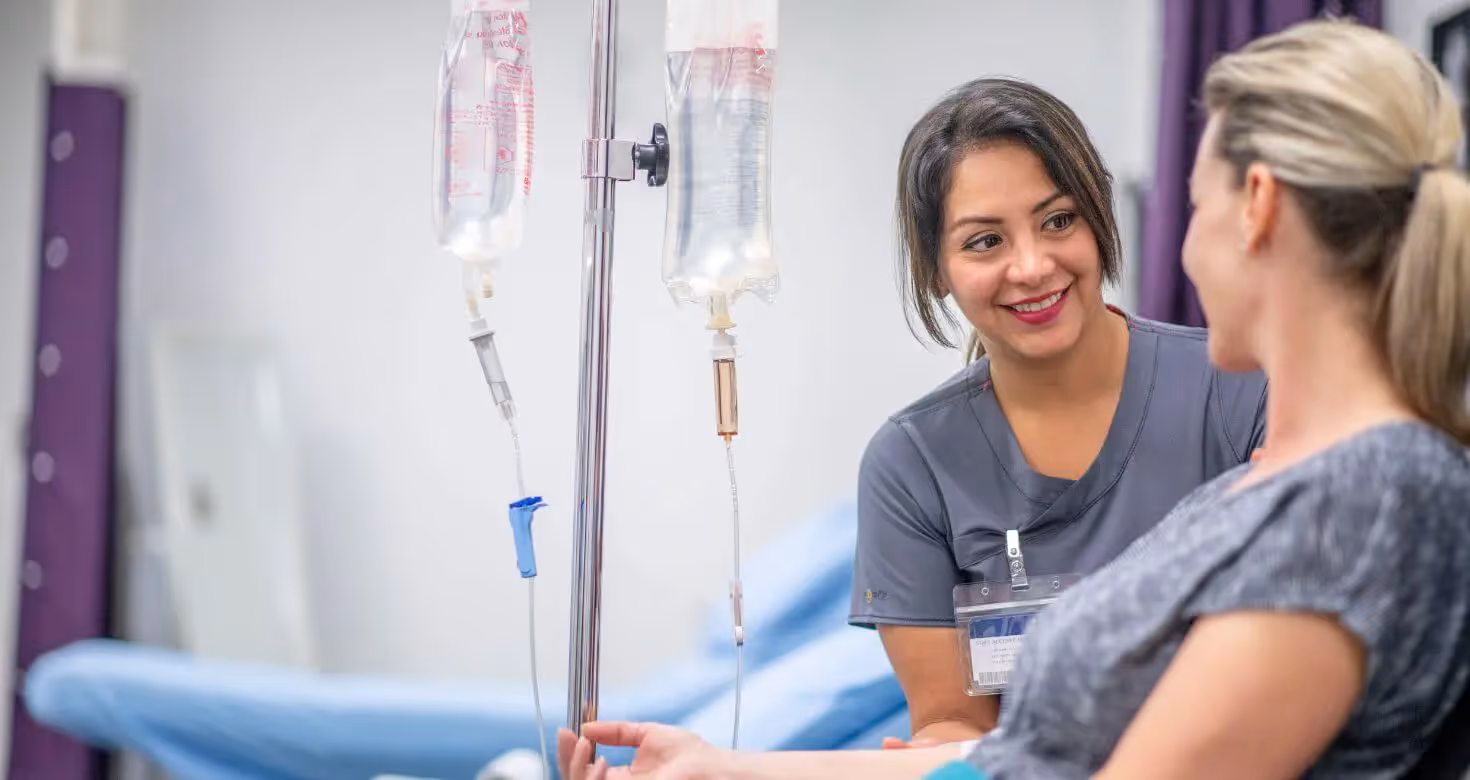 Hydration IV Therapy in Frisco, TX 2 Patient relaxing during IV hydration therapy in a comfortable clinical setting